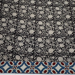 Black - Block Printed Cotton Bagru Blouse Piece 06