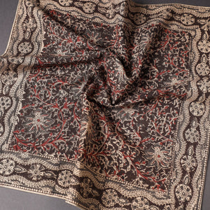 Brown - Pedana Kalamkari Block Printed Cotton Napkin (18 x 18 in)