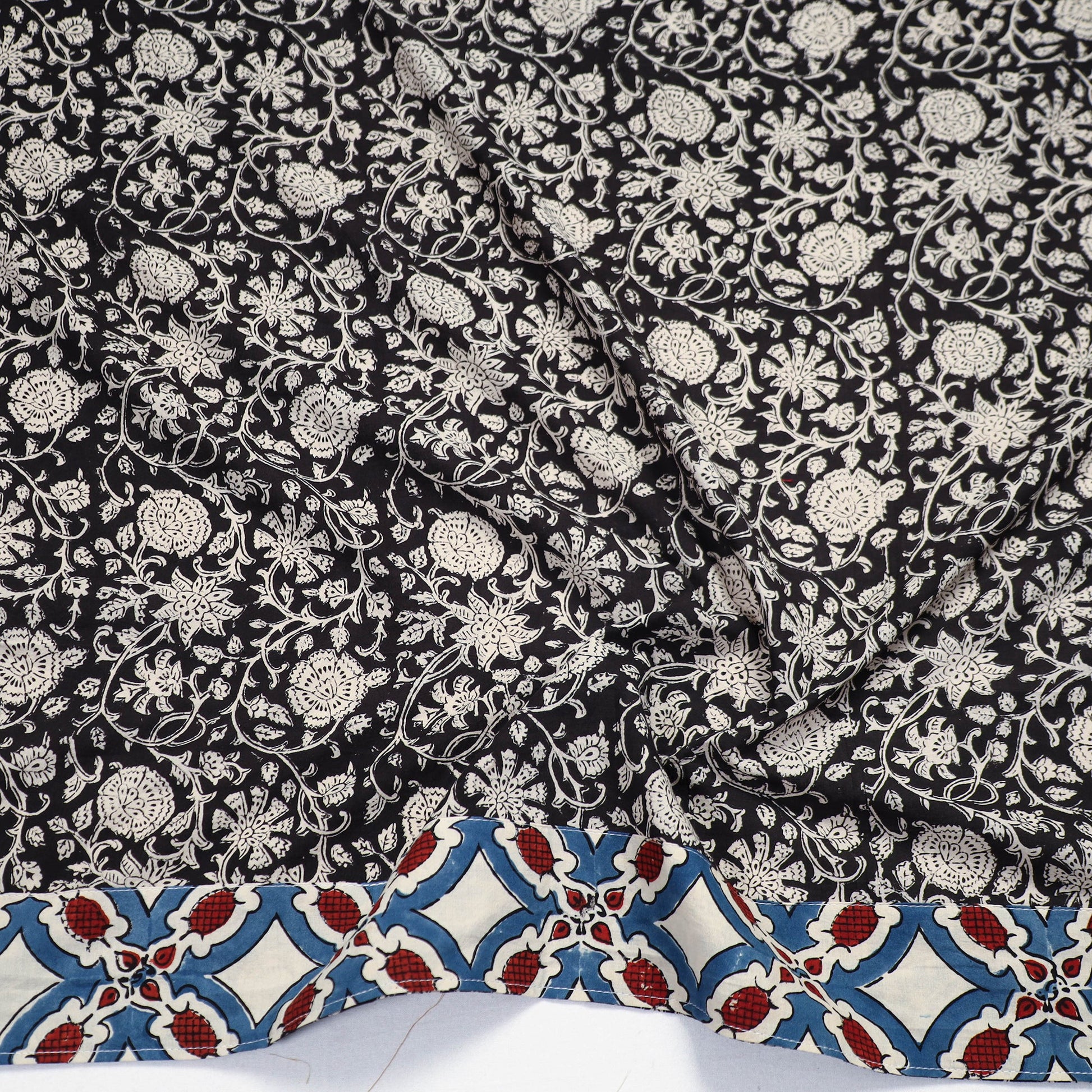 Black - Block Printed Cotton Bagru Blouse Piece 06
