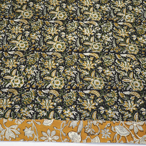 Black - Block Printed Cotton Bagru Blouse Piece 07