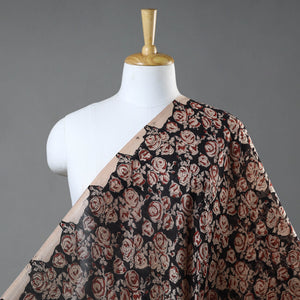 Black - Ajrakh Dabu Bagru Block Print Chanderi Silk Fabric 18