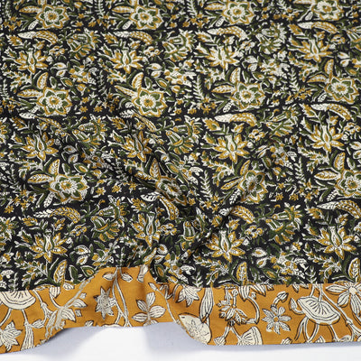 Black - Block Printed Cotton Bagru Blouse Piece 07