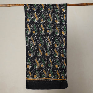 Black - Hand Batik Printed Mul Cotton Stole 85