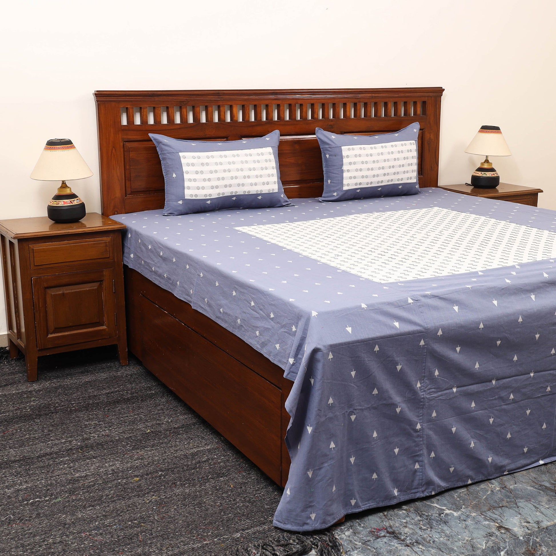 Patchwork Cotton Double Jacquard Bedsheet Set 24