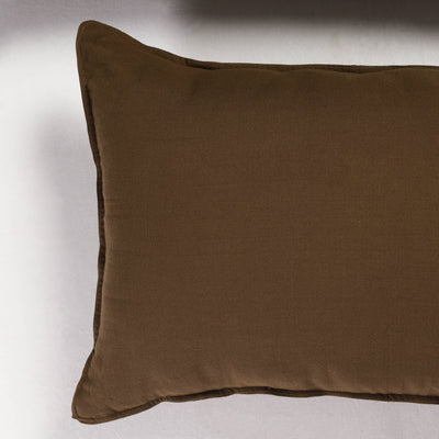Brown - Set of 2 - Fine Cotton Handloom Pillow Covers (26 x 17 in)