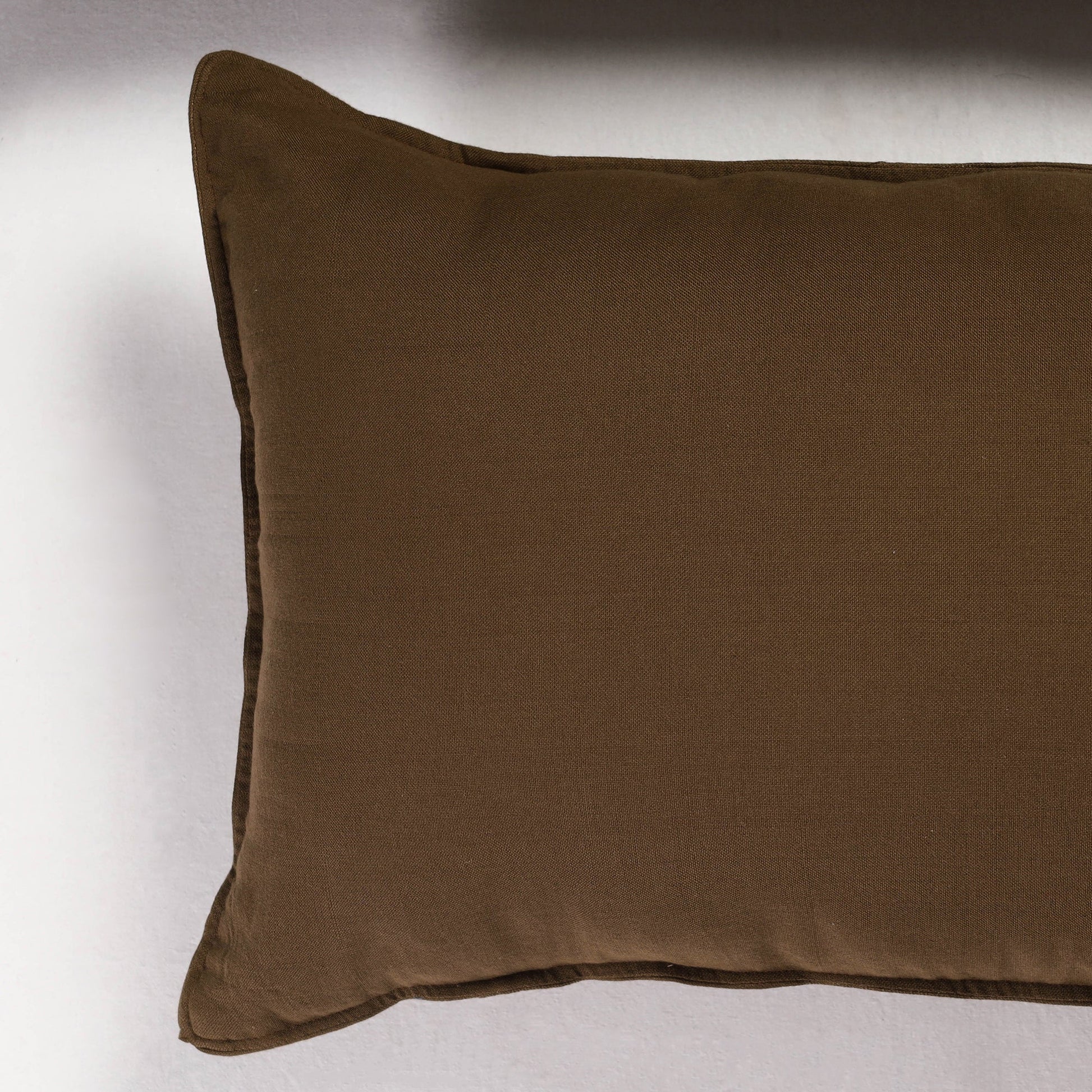 Brown - Set of 2 - Fine Cotton Handloom Pillow Covers (26 x 17 in)