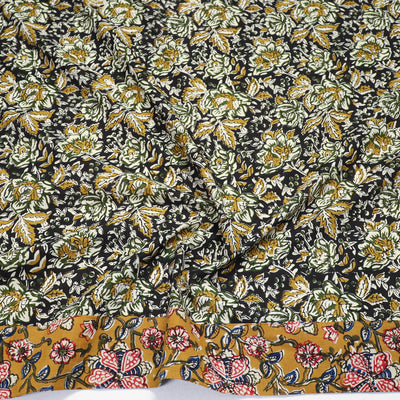 Black - Block Printed Cotton Bagru Blouse Piece 08
