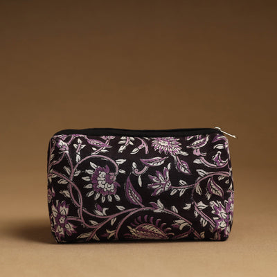 Black - Handmade Cotton Toiletry Pouch 12