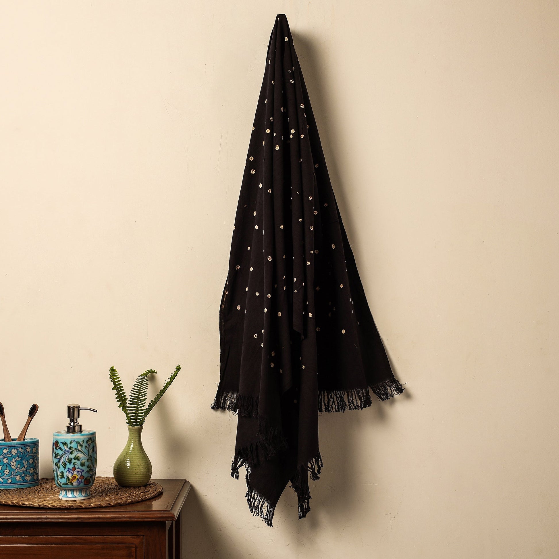 Brown - Bandhani Tie-Dye Handloom Cotton Towel