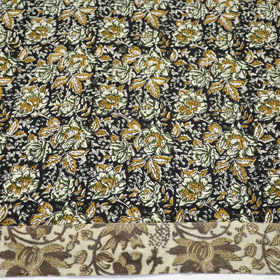 Black - Block Printed Cotton Bagru Blouse Piece 09