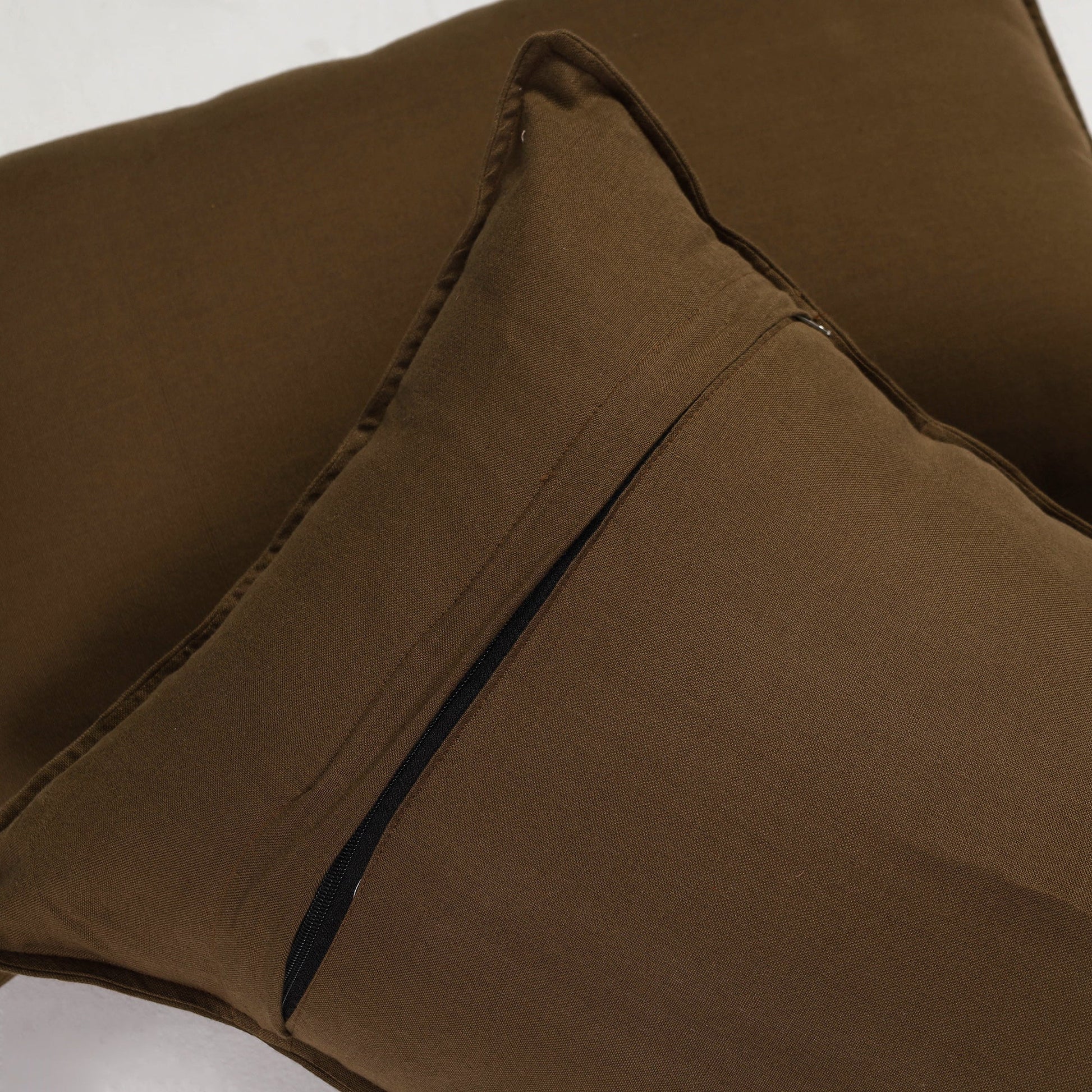 Brown - Set of 2 - Fine Cotton Handloom Pillow Covers (26 x 17 in)