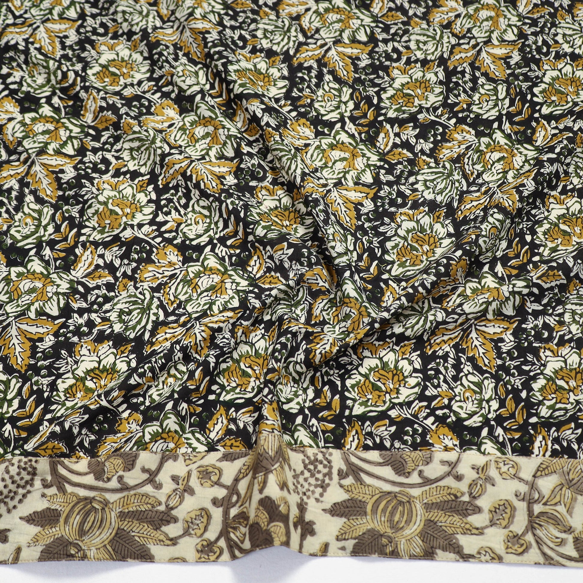 Black - Block Printed Cotton Bagru Blouse Piece 09