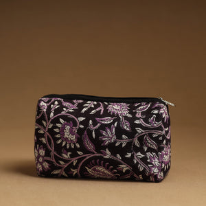 Black - Handmade Cotton Toiletry Pouch 12