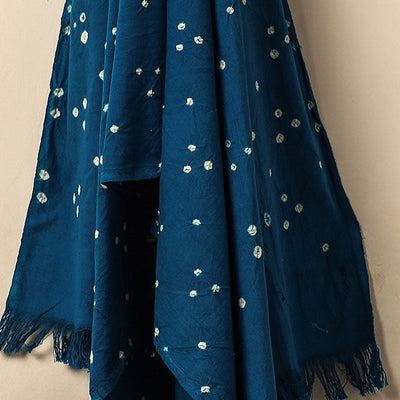 Blue - Bandhani Tie-Dye Handloom Cotton Towel