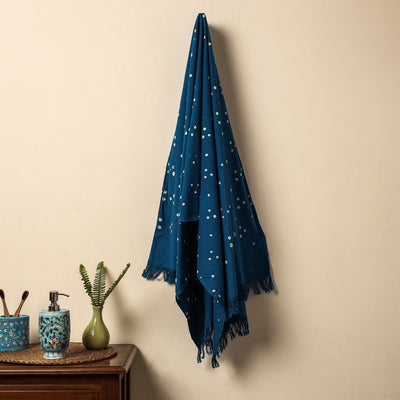 Blue - Bandhani Tie-Dye Handloom Cotton Towel