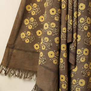 Brown - Block Print Cotton Ajrakh Handloom Towel