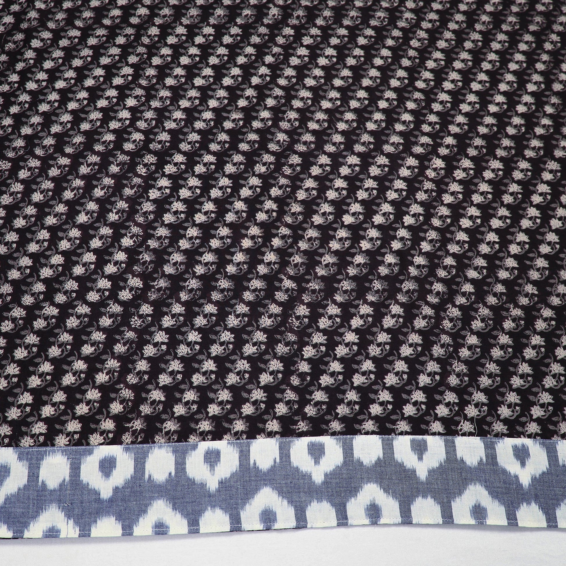Black - Block Printed Cotton Bagru Blouse Piece 14