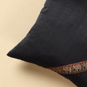 Black - Khun Weave Cotton Cushion Cover (16 x 16 in)