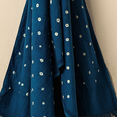 Blue - Bandhani Tie-Dye Handloom Cotton Towel
