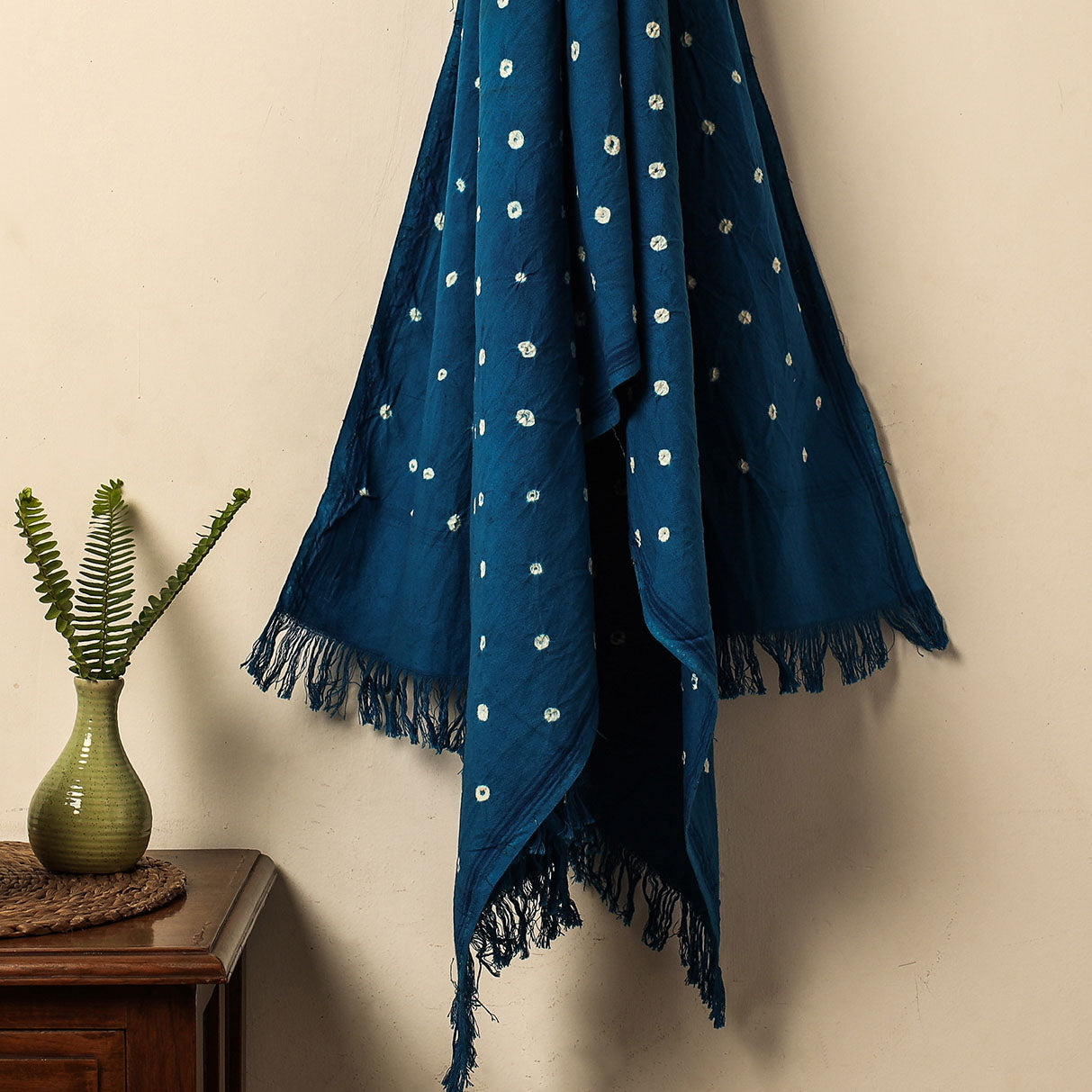 Blue - Bandhani Tie-Dye Handloom Cotton Towel