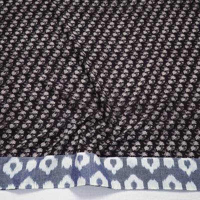 Black - Block Printed Cotton Bagru Blouse Piece 14