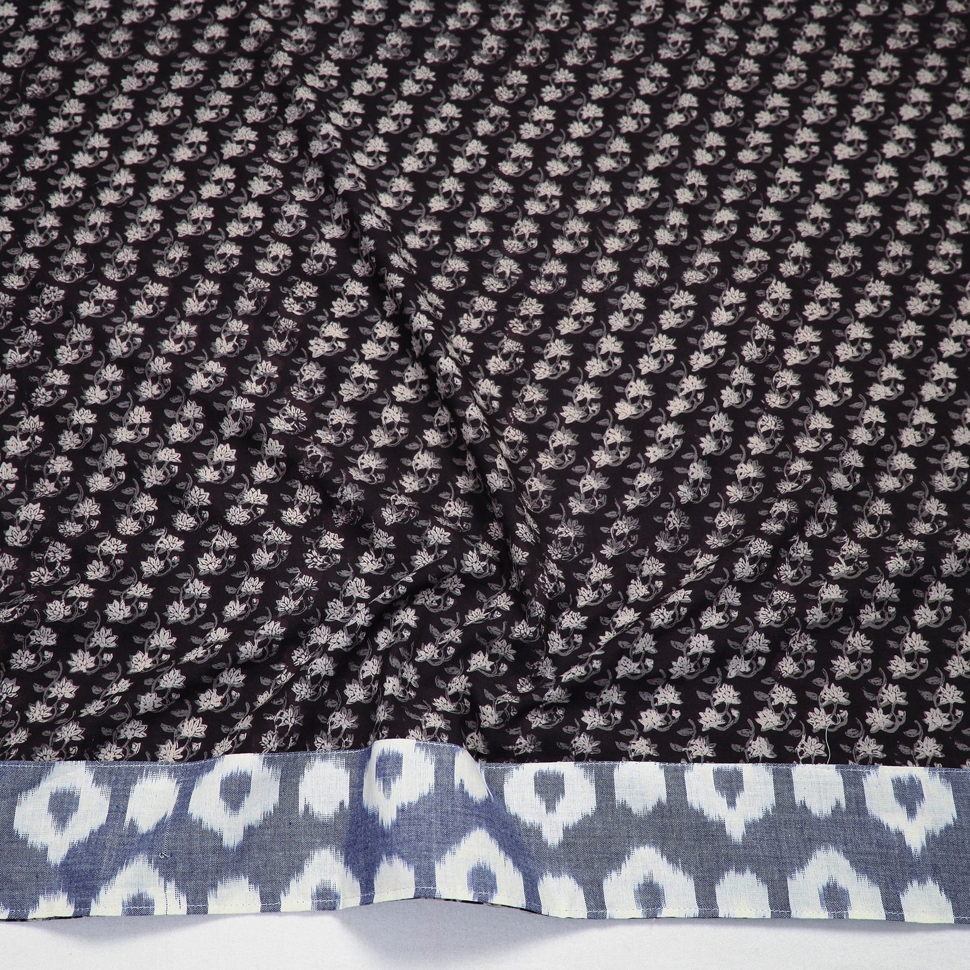 Black - Block Printed Cotton Bagru Blouse Piece 14