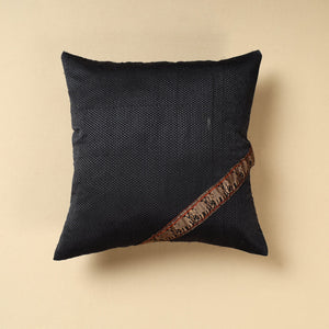 Black - Khun Weave Cotton Cushion Cover (16 x 16 in)