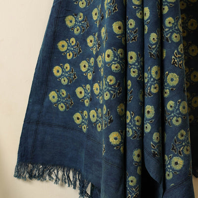 Blue - Block Print Cotton Ajrakh Handloom Towel