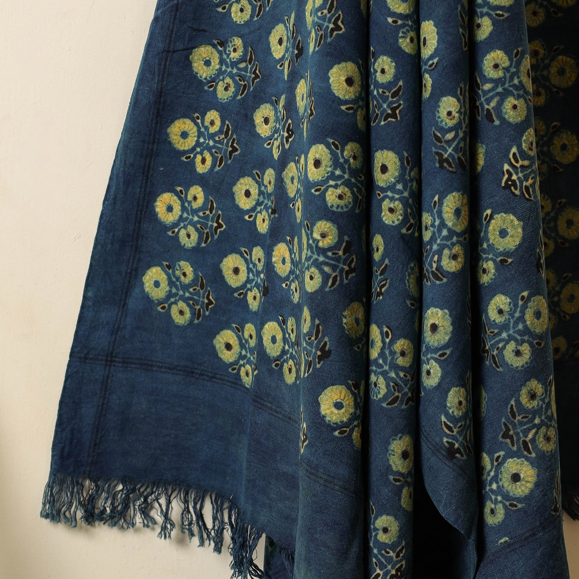 Blue - Block Print Cotton Ajrakh Handloom Towel