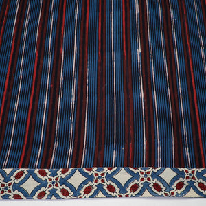 Blue - Block Printed Cotton Bagru Blouse Piece 16