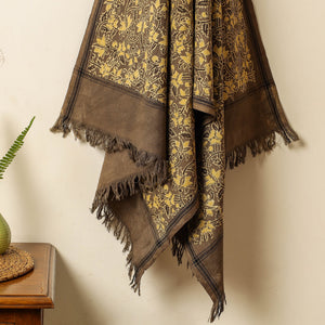 Brown - Block Print Cotton Ajrakh Handloom Towel