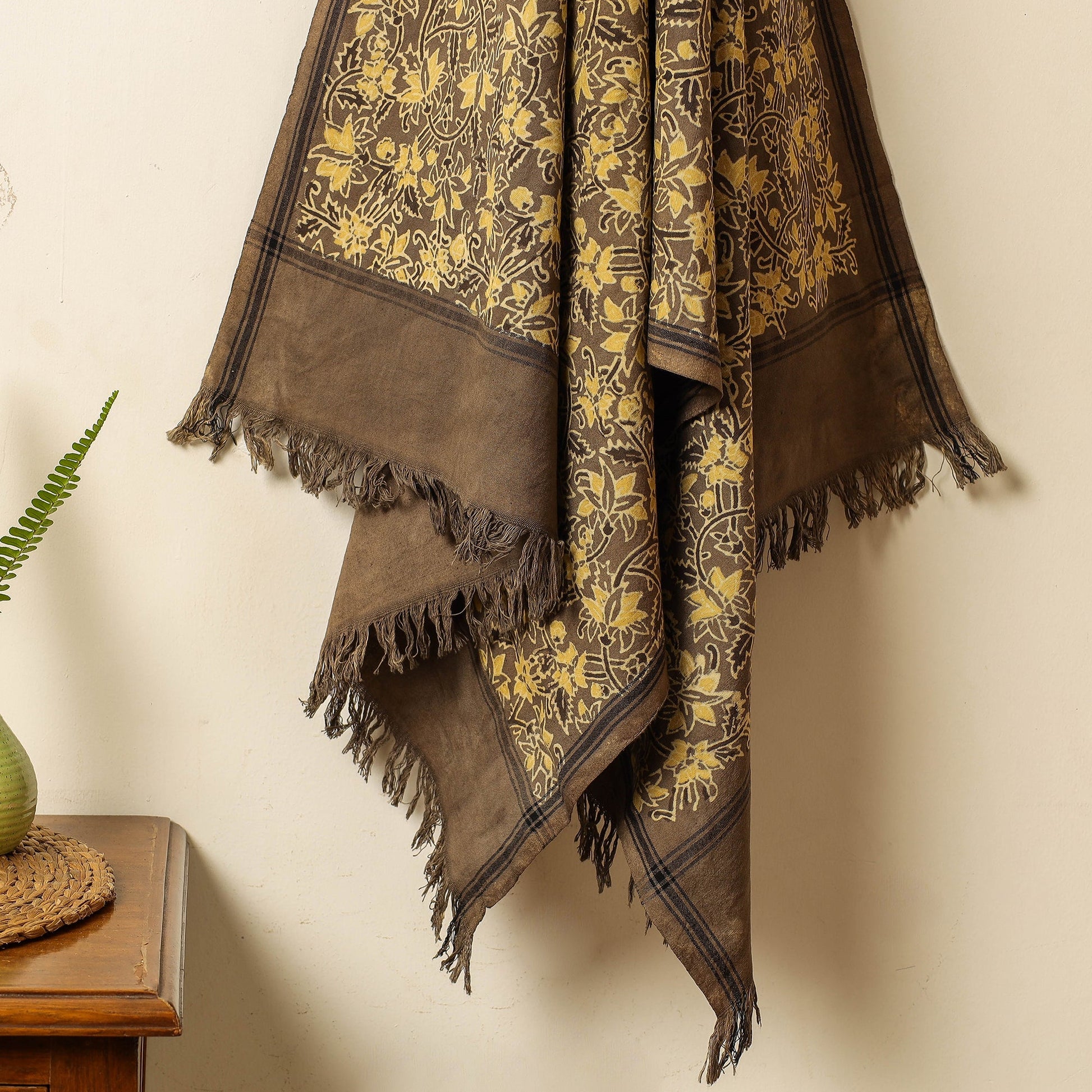 Brown - Block Print Cotton Ajrakh Handloom Towel