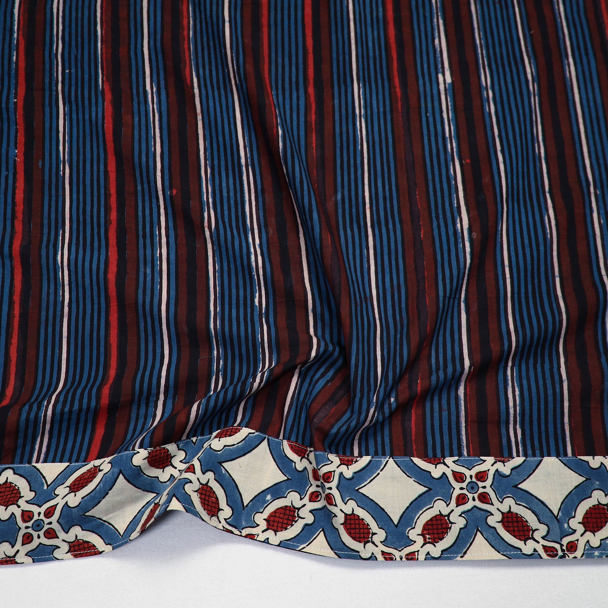 Blue - Block Printed Cotton Bagru Blouse Piece 16