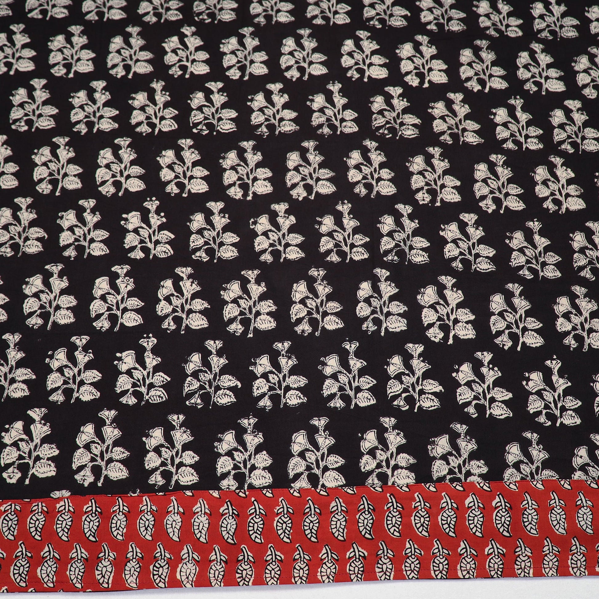 Black - Block Printed Cotton Bagru Blouse Piece 17