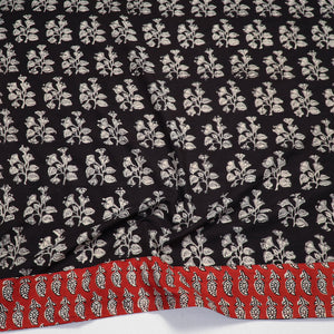 Black - Block Printed Cotton Bagru Blouse Piece 17