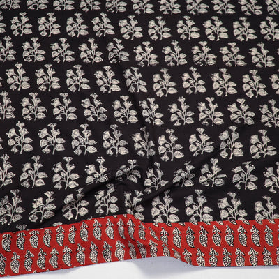 Black - Block Printed Cotton Bagru Blouse Piece 17