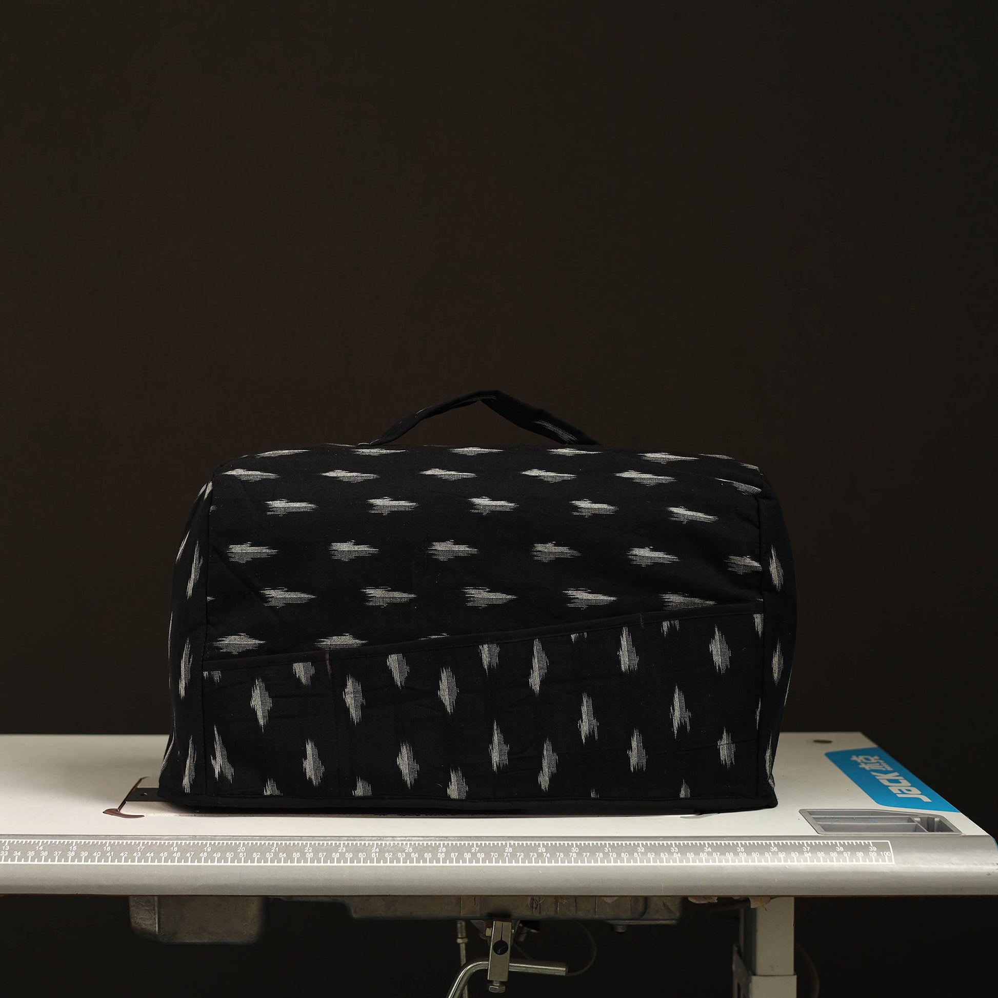 Black - Handcrafted Cotton Sewing Machine Cover 16