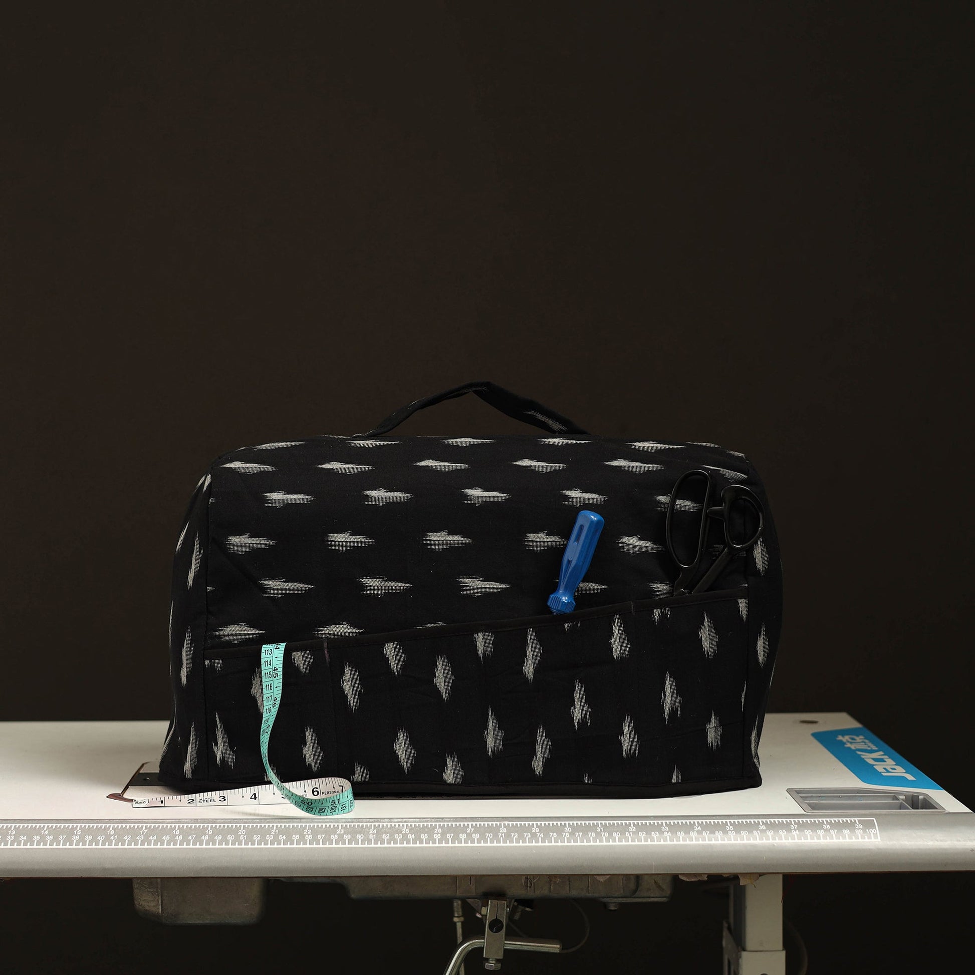 Black - Handcrafted Cotton Sewing Machine Cover 16