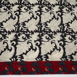 Black - Beige - Block Printed Cotton Bagru Blouse Piece 19