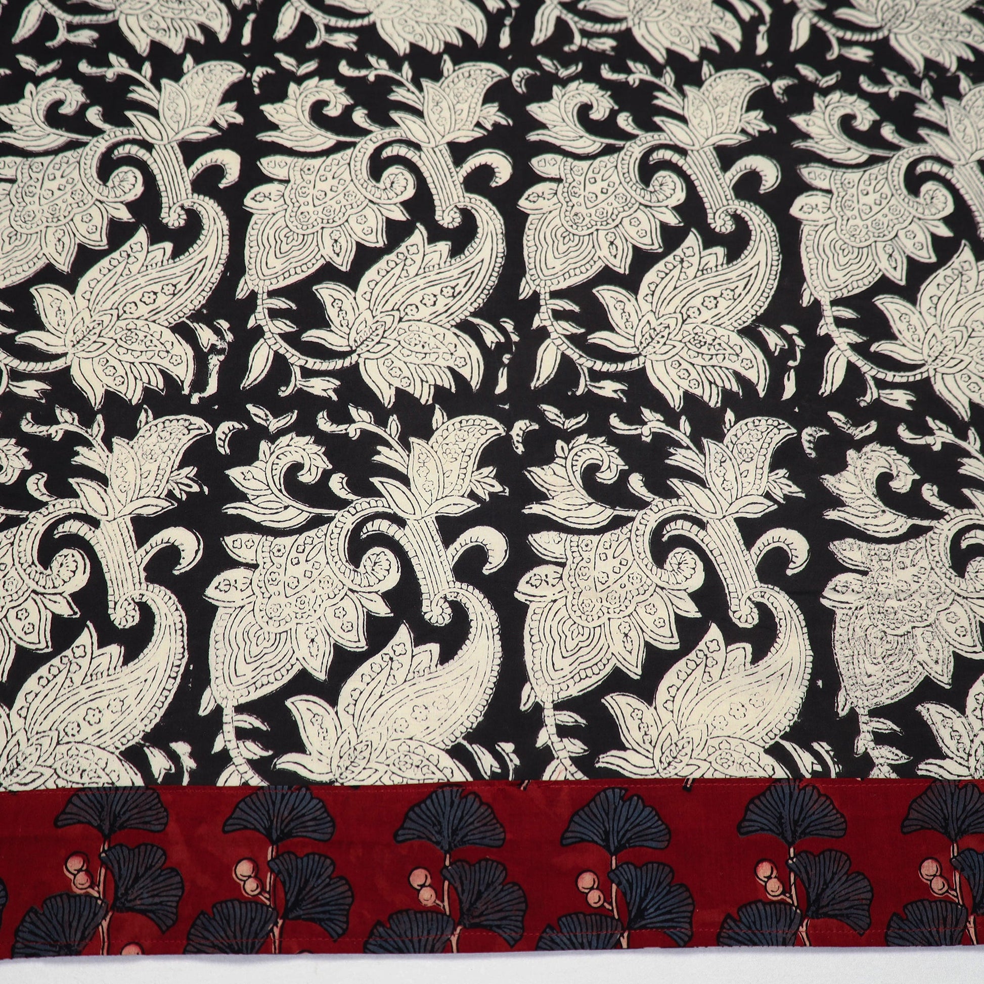 Black - Beige - Block Printed Cotton Bagru Blouse Piece 19