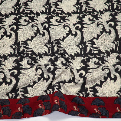 Black - Beige - Block Printed Cotton Bagru Blouse Piece 19