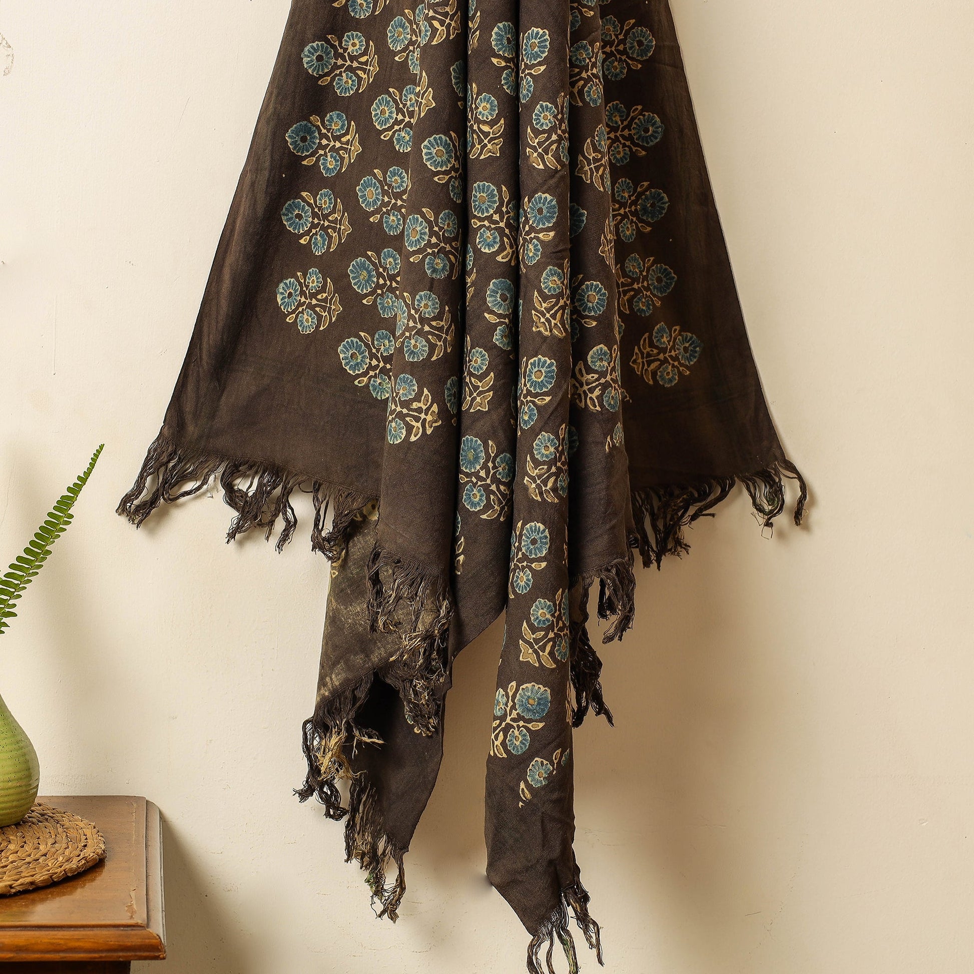 Brown - Block Print Cotton Ajrakh Handloom Towel