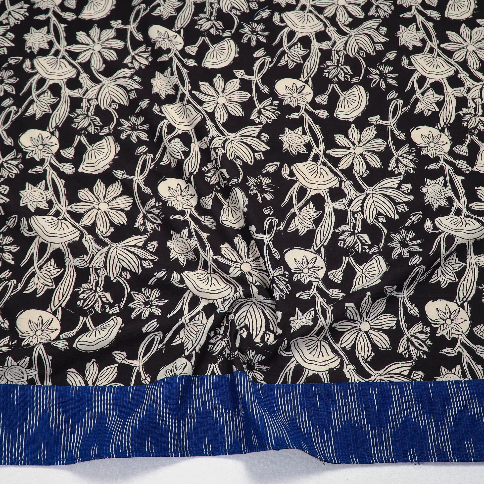 Black - Block Printed Cotton Bagru Blouse Piece 21