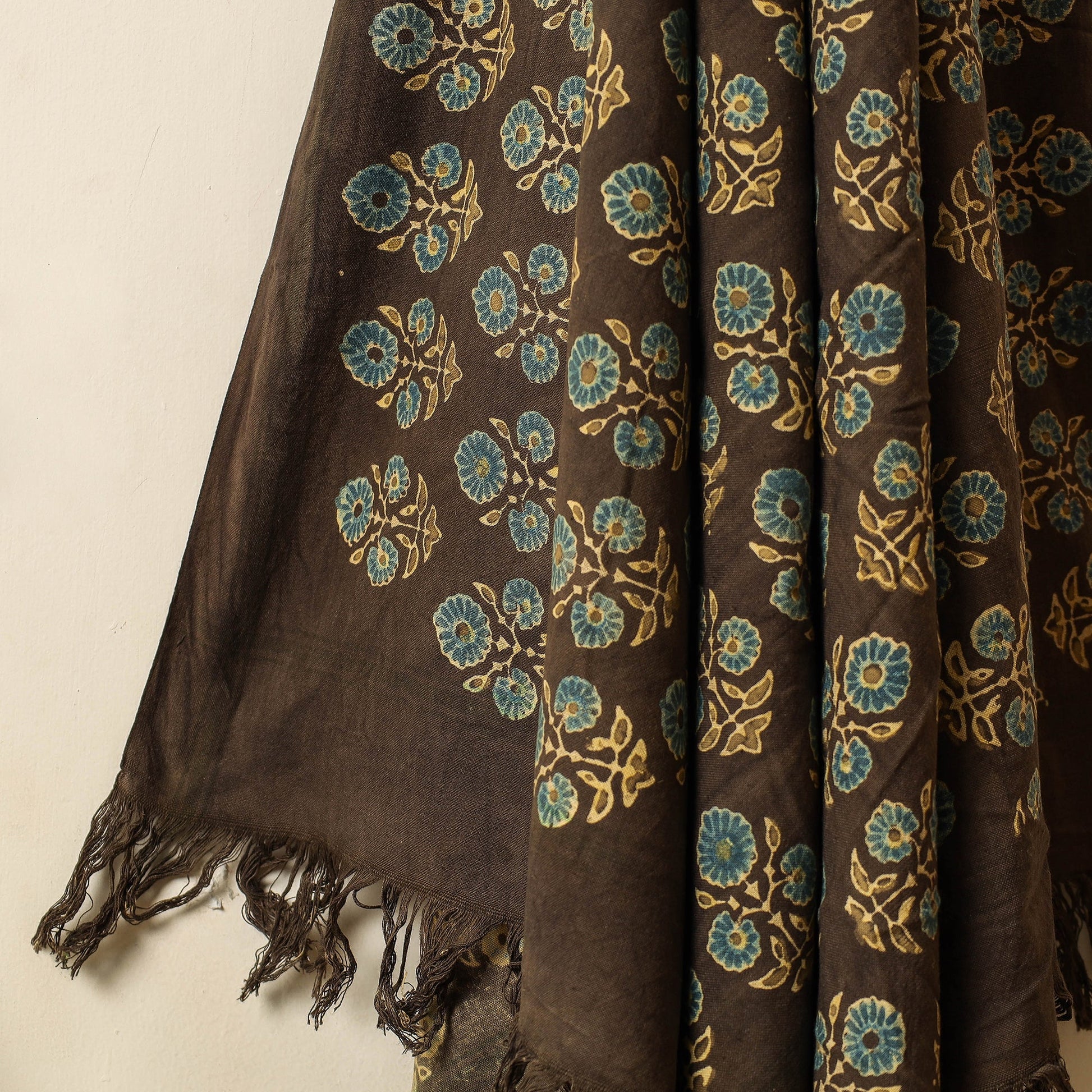 Brown - Block Print Cotton Ajrakh Handloom Towel