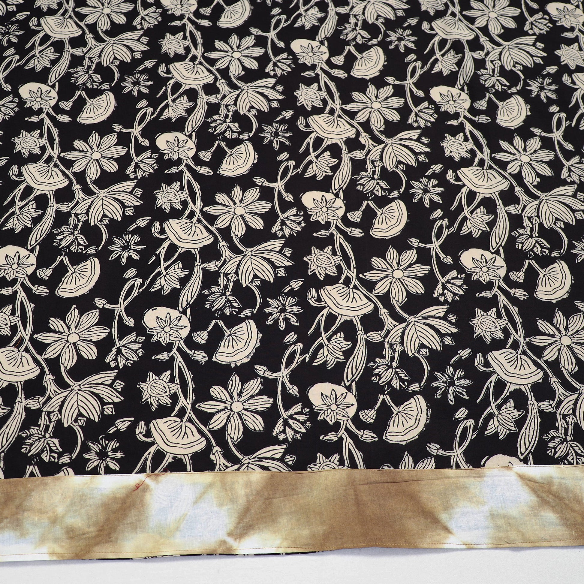 Black - Block Printed Cotton Bagru Blouse Piece 22