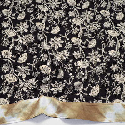 Black - Block Printed Cotton Bagru Blouse Piece 22