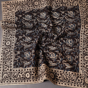 Black - Pedana Kalamkari Block Printed Cotton Napkin (18 x 18 in)