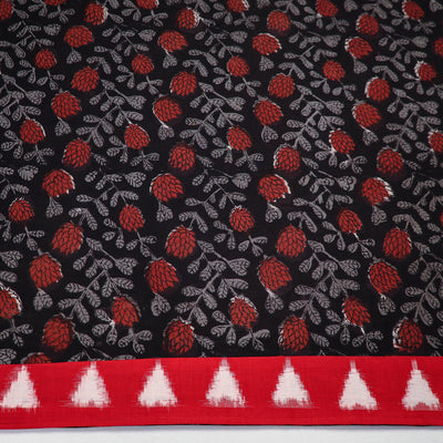 Black - Block Printed Cotton Bagru Blouse Piece 24
