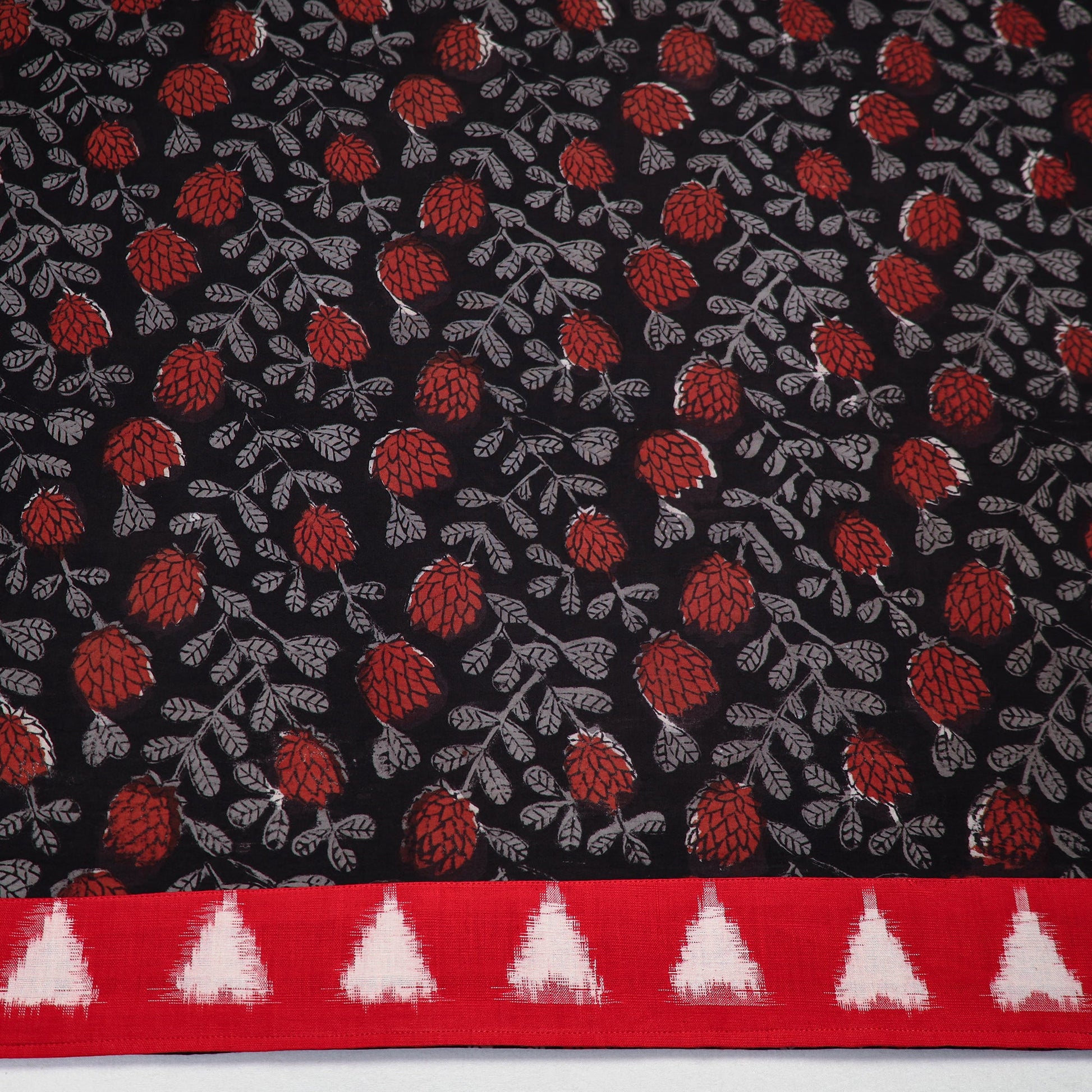 Black - Block Printed Cotton Bagru Blouse Piece 24