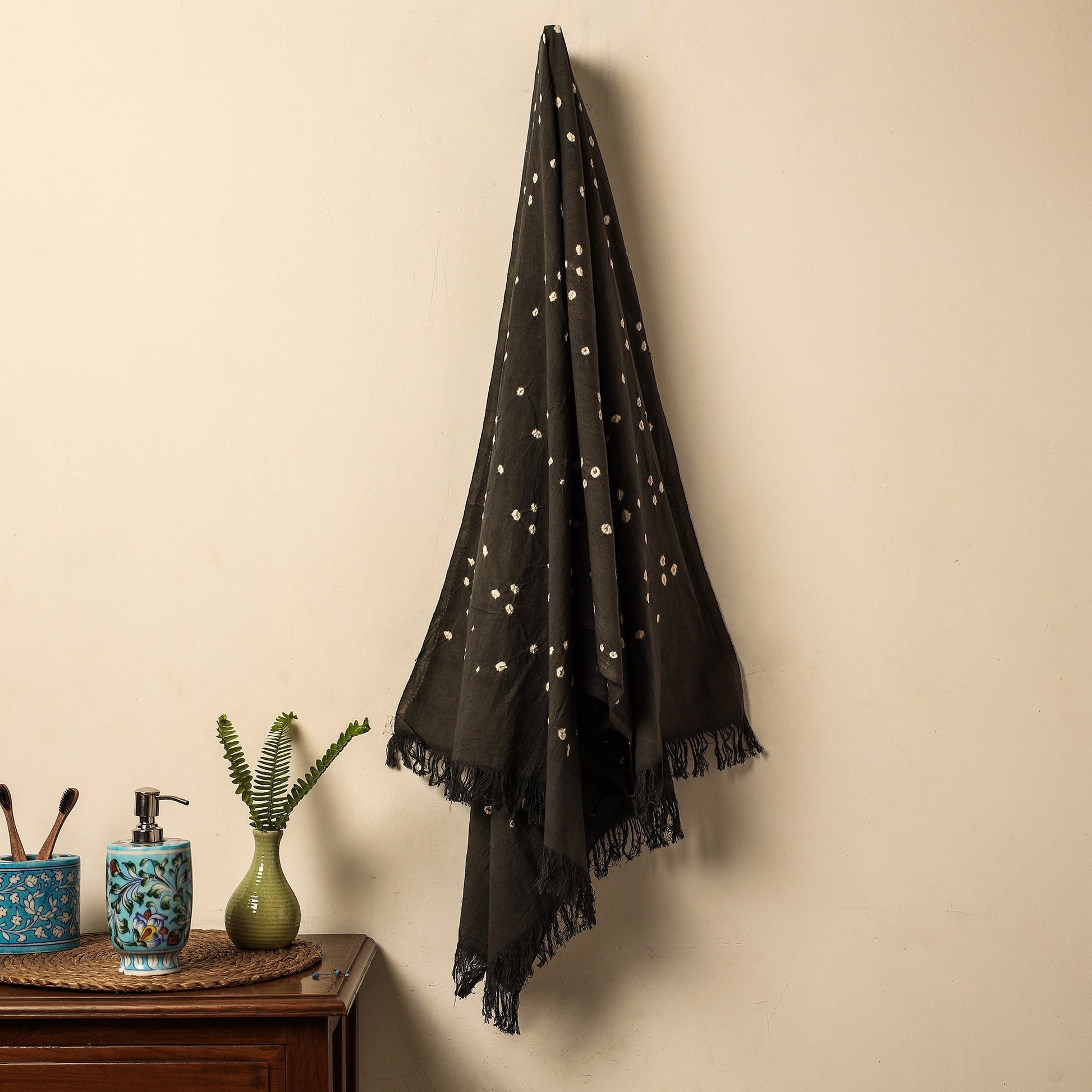 Brown - Bandhani Tie-Dye Handloom Cotton Towel